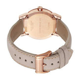 Burberry The City Diamonds Gold Dial Beige Leather Strap Watch for Women - BU9131
