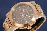 Burberry The City Grey Dial Rose Gold Steel Strap Watch for Men - BU9353