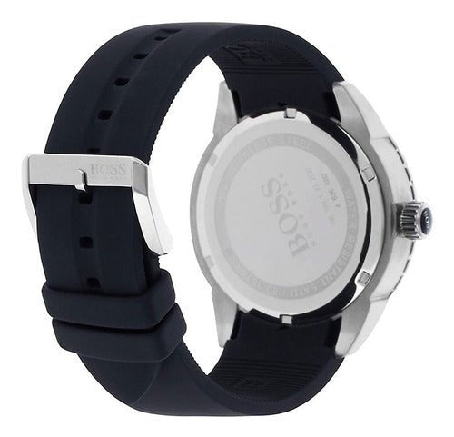 Hugo Boss Volane Chronograph Grey Dial Black Silicone Strap Watch for Men - 1513953