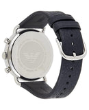 Emporio Armani Aviator Blue Dial Blue Leather Strap Watch For Men - AR11105