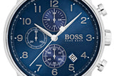 Hugo Boss Navigator Chronograph Blue Dial Silver Steel Strap Watch for Men - 1513498