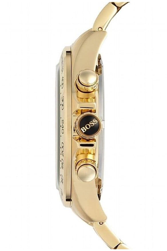 Hugo Boss Ikon Chronograph Blue Dial Gold Steel Strap Watch for Men - 1513340