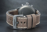 Tissot T Sport Chrono XL Green Dial Brown Leather Strap Watch For Men - T116.617.36.097.00