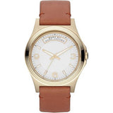 Marc Jacobs Baby Dave White Dial Brown Leather Strap Watch for Women - MBM1261