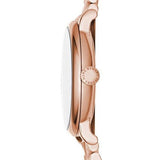 Marc Jacobs Baker White Dial Rose Gold Steel Strap Watch for Women - MBM3441
