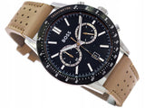 Hugo Boss Allure Chronograph Black Dial Brown Leather Strap Watch for Men - 1513964