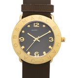 Marc Jacobs Amy Grey Dial Grey Leather Strap Watch for Women - MBM1153