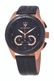 Maserati Traguardo 45mm Black Dial Watch Black Strap For Men - R8871612025