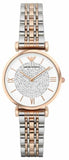 Emporio Armani Gianni T Bar White Dial Two Tone Steel Strap Watch For Women - AR1926