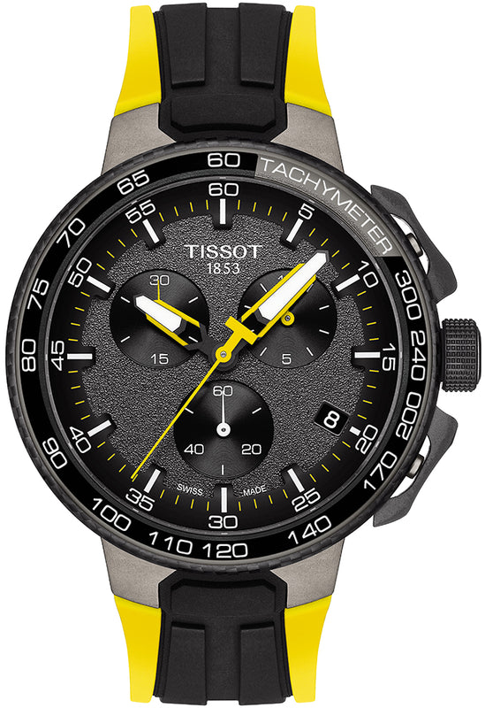 Tissot T Bike Cycling Tour de France Black Dial Two Tone Rubber Strap Watch For Men - T111.417.37.441.00