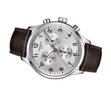 Tissot T Sport Chrono XL Classic Silver Dial Brown Leather Strap Watch For Men - T116.617.16.037.00