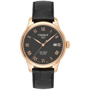 Tissot T Classic Le Locle Automatic Black Dial Black Leather Strap Watch For Men - T41.5.423.53