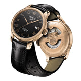 Tissot T Classic Le Locle Automatic Black Dial Black Leather Strap Watch For Men - T41.5.423.53