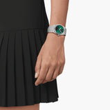 Tissot PRX Green Dial Silver Steel Strap Watch for Women - T137.210.11.081.00