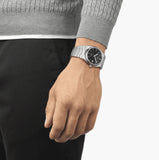 Tissot PRX Powermatic 80 Black Dial Silver Steel Strap Watch For Men - T137.407.11.051.00