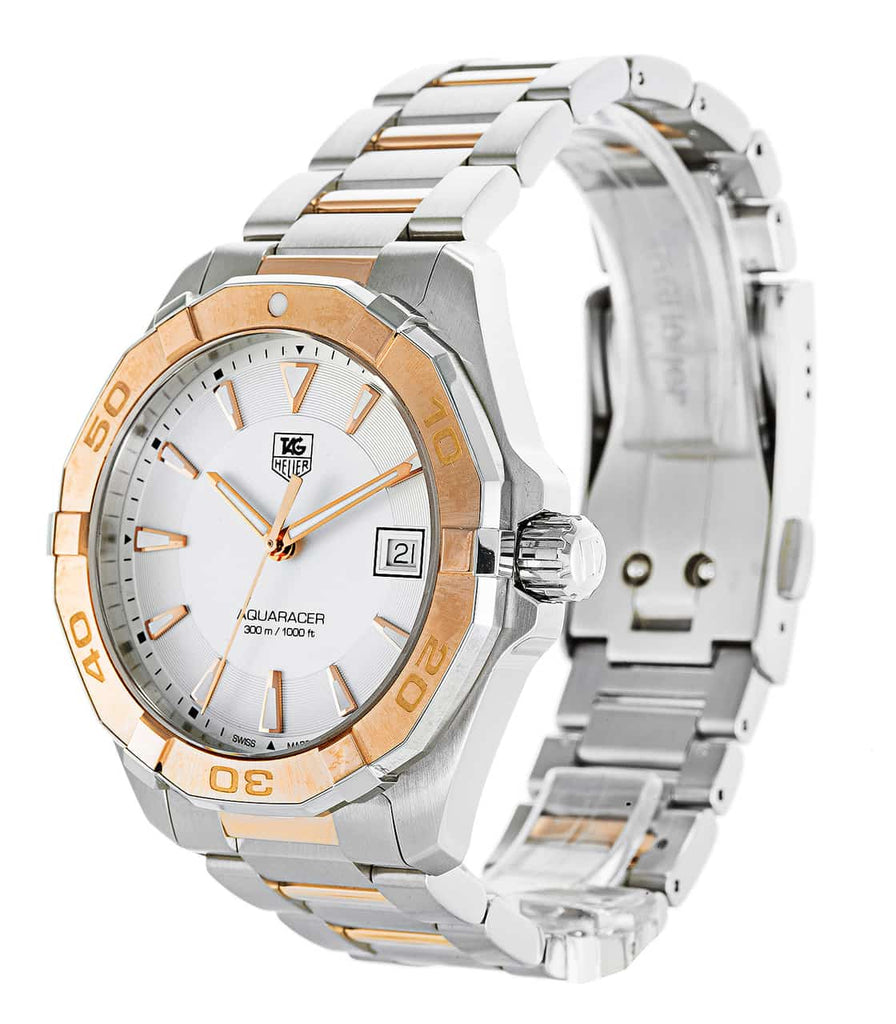 Tag Heuer Aquaracer Quartz White Dial Silver Strap Watch for Men - WAY1150.BD0911