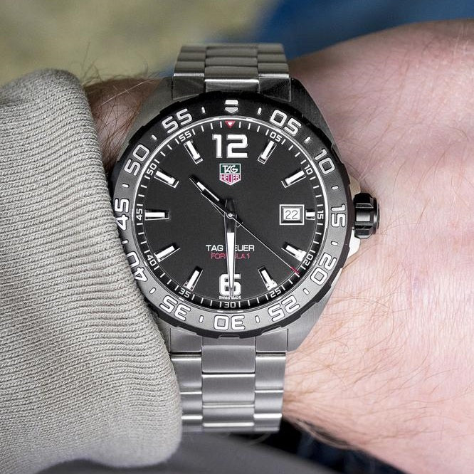 Tag Heuer Formula 1 Quartz Black Dial Silver Steel Strap Watch for Men - WAZ1110.BA0875