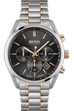 Hugo Boss Champion Chronograph Black Dial Two Tone Steel Strap Watch for Men - 1513819