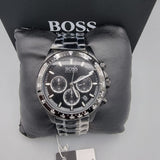 Hugo Boss Hero Chronograph Black Dial Black Steel Strap Watch for Men - 1513754