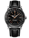Breitling Automatic 41mm Black Dial Black Leather Strap Watch for Men - A17326241B1P1