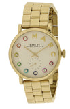 Marc Jacobs Baker White Dial Gold Steel Strap Watch for Women - MBM3440