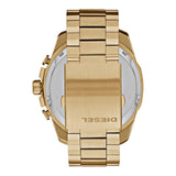 Diesel Mega Chief Chronograph Gold Dial Gold Steel Strap Watch For Men - DZ4360