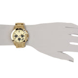 Marc Jacobs Rock Metal Chronograph Gold Dial Gold Steel Strap Watch for Men - MBM3158