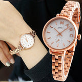 Marc Jacobs Sally White Dial Rose Gold Steel Strap Watch for Women - MBM8643