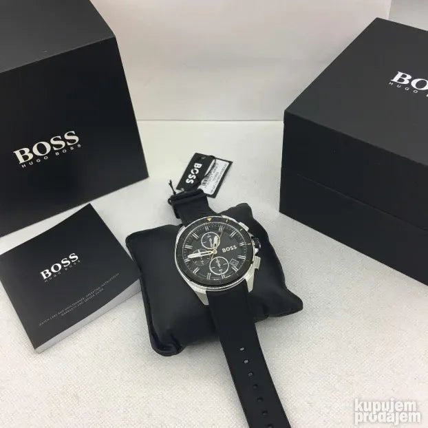 Hugo Boss Volane Chronograph Grey Dial Black Silicone Strap Watch for Men - 1513953