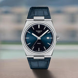 Tissot PRX Blue Dial Blue Leather Strap Watch for Men - T137.410.16.041.00