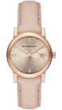 Burberry The City Diamonds Gold Dial Beige Leather Strap Watch for Women - BU9131