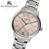 Burberry The Classic Pink Dial Silver Steel Strap Watch for Women - BU10111