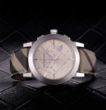 Burberry The City Smoked Brown Dial Brown Leather Strap Watch for Men - BU9361