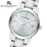 Burberry The City Diamonds Silver Dial Silver Steel Strap Watch for Women - BU9125