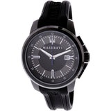 Maserati SFIDA Black Dial Black Rubber Strap Watch For Men - R8851123004