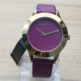 Marc Jacobs Blade Purple Dial Purple Leather Strap Watch for Women - MBM1203