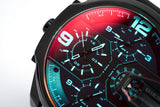Diesel Uber Chief Chronograph Red Dial Black Steel Strap Watch For Men - DZ7373