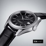 Tissot Ballade Powermatic 80 Cosc Black Dial Black Leather Strap Watch For Men - T108.408.16.057.00