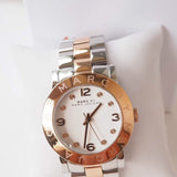 Marc Jacobs Amy Silver Dial Two Tone Steel Strap Watch for Women - MBM3194