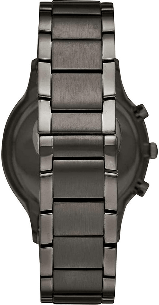 Emporio Armani Renato Chronograph Blue Dial Grey Steel Strap Watch For Men - A11215