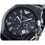 Emporio Armani Valente Chronograph Black Dial Black Ceramic Strap Watch For Men - AR1400