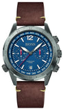 Hugo Boss Nomad Chronograph Blue Dial Brown Leather Strap Watch for Men - 1513773