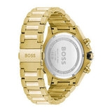 Hugo Boss Globetrotter Chronograph Black Dial Gold Steel Strap Watch for Men - 1513932
