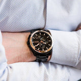 Hugo Boss Grandmaster Chronograph Black Dial Black Steel Strap Watch for Men - 1513885