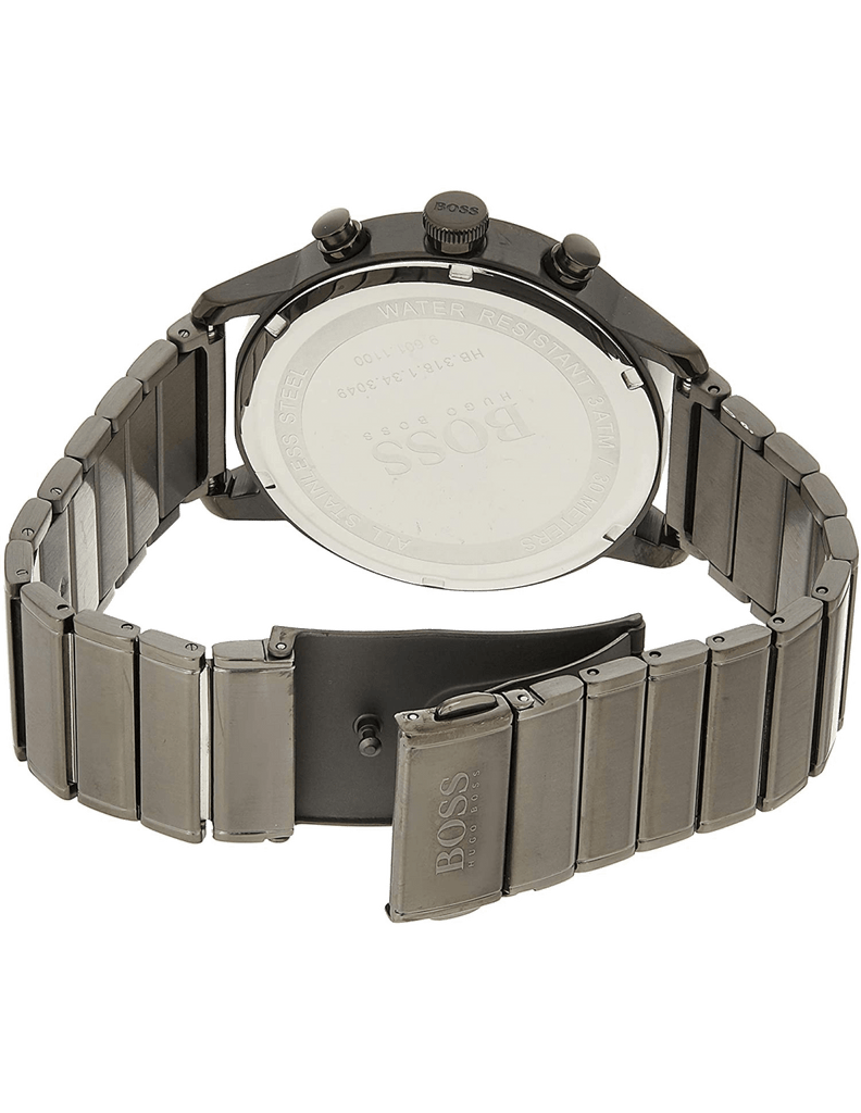 Hugo Boss Architectural Chronograph Blue Dial Grey Steel Strap Watch for Men - 1513574