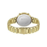 Hugo Boss Flawless Chronograph Gold Dial Gold Steel Strap Watch for Women - 1502532