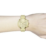 Hugo Boss Flawless Chronograph Gold Dial Gold Steel Strap Watch for Women - 1502532