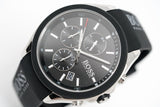 Hugo Boss Velocity Chronograph Black Dial Black Leather Strap Watch for Men - 1513716
