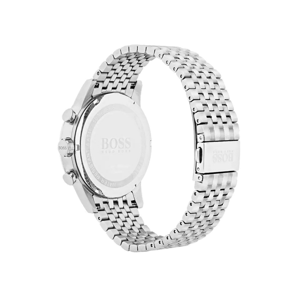 Hugo Boss Navigator Chronograph Blue Dial Silver Steel Strap Watch for Men - 1513498