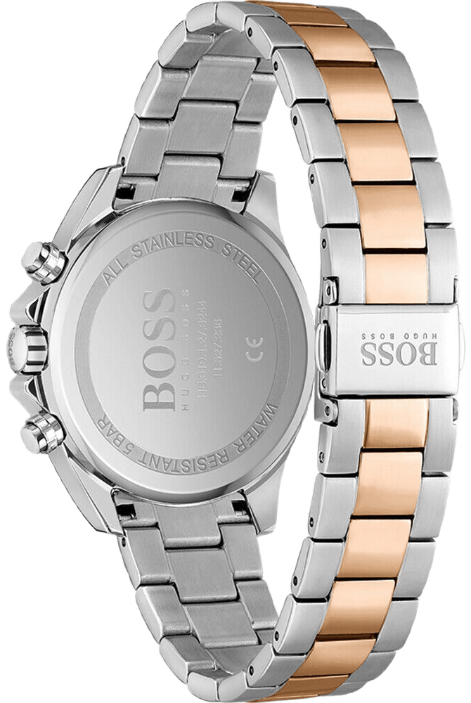 Hugo Boss Novia Chronograph Brown Dial Two Tone Steel Strap Watch for Women - 1502617